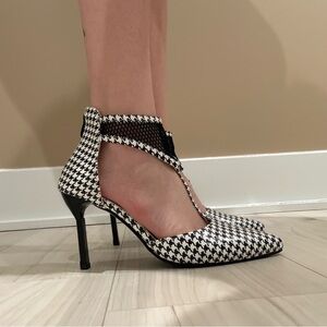 Houndstooth Black and White Women's Heels